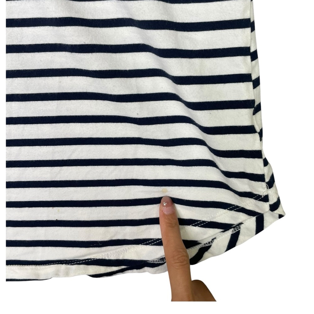 Tuckernuck Pomander Place women top Blouse 3/4 Sleeve striped size S henley - Picture 10 of 10